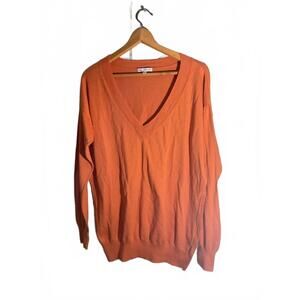 Gap Light Weight Apricot Cashmere Blend  V-Neck Sweater, Size Large